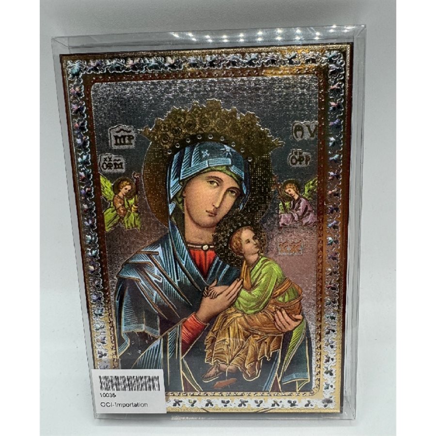 Plaque Our Lady of Perpetual Help, 4" x 5.5" (10 x 14 cm)