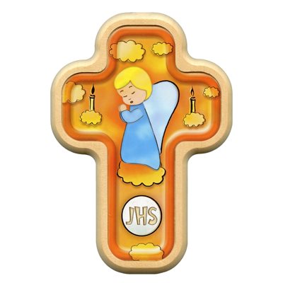Croix 1ère Communion garçon en bois 4'' x 6'' (10 x 15 cm)