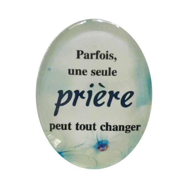 Aimant en verre, «Changer», f. ovale, 6,4 x 4,7 cm, Français