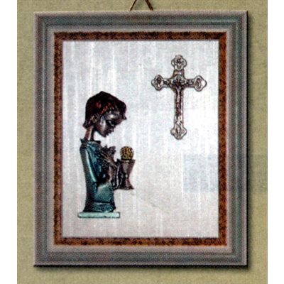 Aimant en verre, «Prayer», f. ovale, 6,4 x 4,7 cm, Anglais