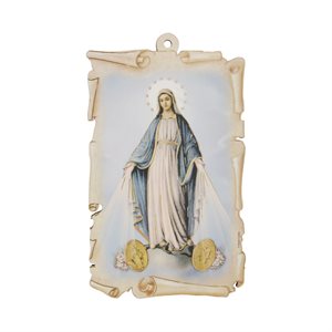 Plaque de l'Immaculée, en MDF, 9,5 x 16 cm