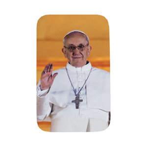 Macaron magnétique « Pape François », 2,5 x 5 cm