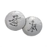 Ens. assiettes en métal pour mariés, 6,4 cm, Anglais