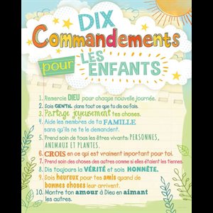 Plaque "Les DIX commandements enfants", Français