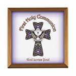 Copper Frame, 1st Communion, Purple, 4" x 4'', English