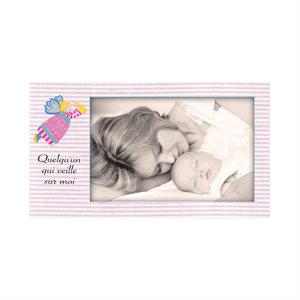 Baby pink striped Art metal fr, photo 4" x 6", F