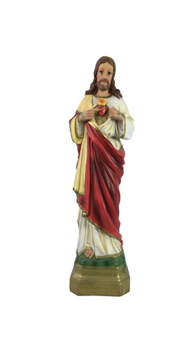 Statue Sacré Coeur de Jésus, résine, 46 cm