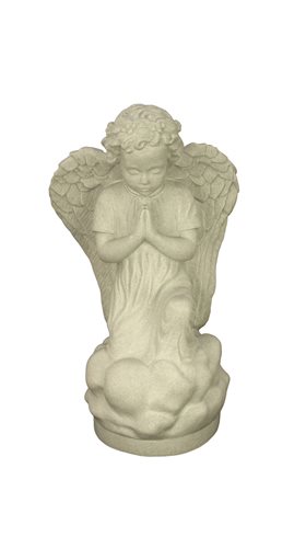 Statue Ange agenouillé, vinyle, fini blanc, 40,6 cm