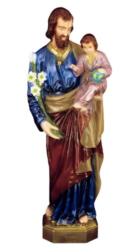 Statue Saint Joseph pr ext., vinyle coloré, 61 cm