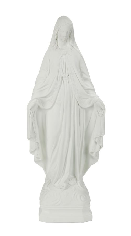 Statue Immaculée pr ext., vinyle blanc, 61 cm