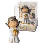 Bibelot 1ère Communion petit ange, résine peinte main, 7 cm