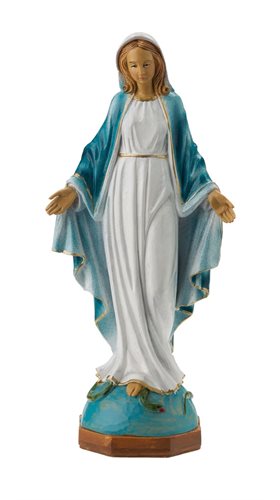 Statue Immaculée Conception, résine colorée, 25,4 cm