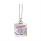 Pendentif « Amour », métal plaqué argent, 46 cm, Français