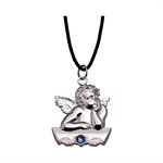 G-angel pendant, on string, Swar. celeste strass