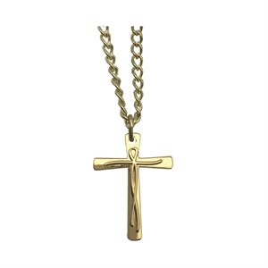 Boxed G-F Cross Pendant & Chain, 18"