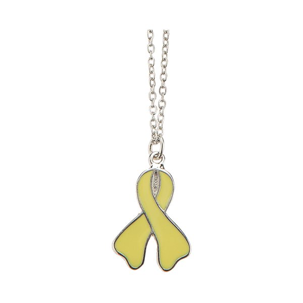 Pendentif argent & jaune « Cancer enfant », 51 cm