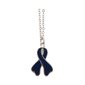 "Colon Cancer" Silver & Dark Blue Pendant, 20"