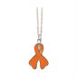 "Leukemia" Silver & Orange Pendant, 20"