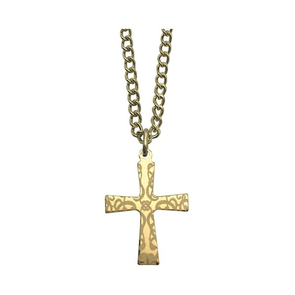 Boxed G-F Cross Pendant & Chain, 18"