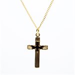 Pendentif croix colombe 7 / 8'' avec chaine doré 46 cm