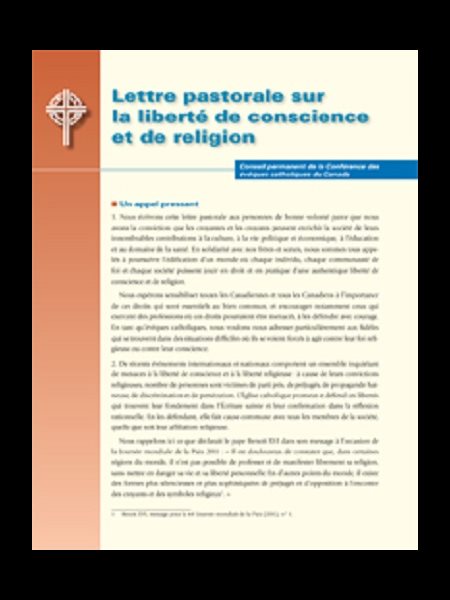 Lettre pastorale sur la liberté de conscience et de religion Lettre pastorale sur la liberté de conscience et de religion