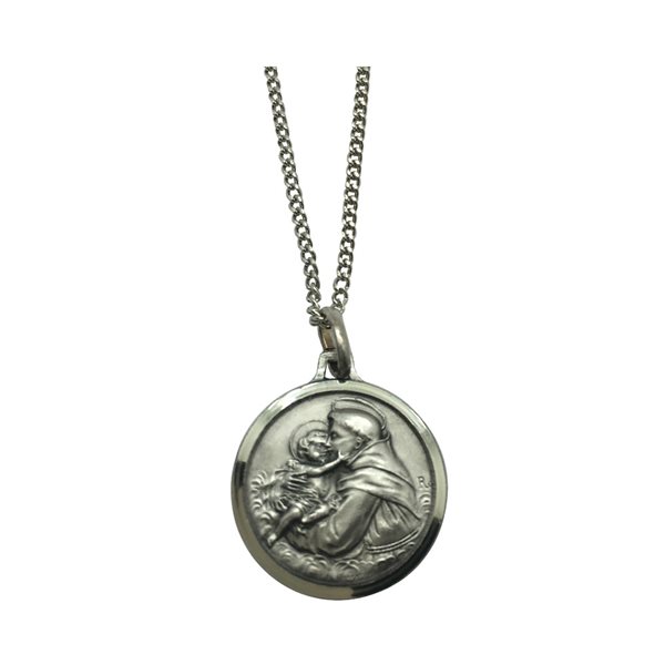 Boxed "St. Antony" Silver Medal w / Chain, 18"