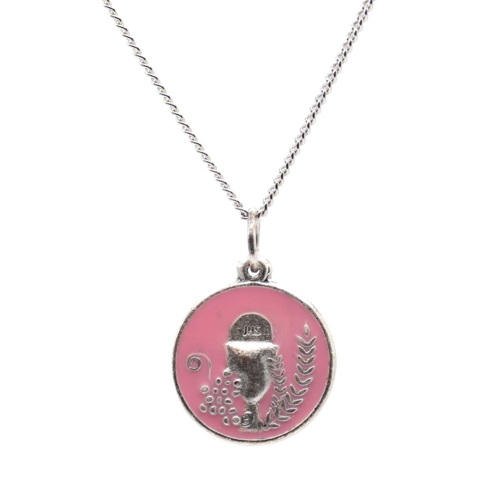 Pendentif Première Communion, rose, 46 cm