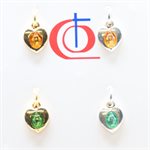 Médaille Miraculeuse coeur 7 mm (couleurs variées)  /  un