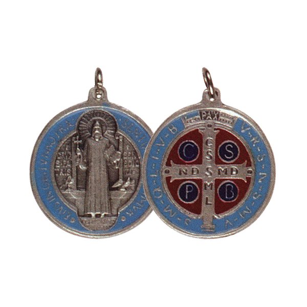 Médaille de Saint Benoît, colorée 32 mm / un