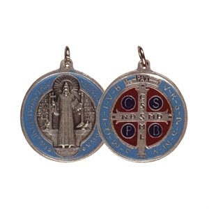 Médaille de Saint Benoît, colorée / un