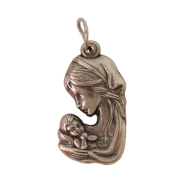 ''Mother and Child'' Oxidized Medal / ea