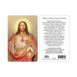 Image plast. & médaille, «Sacré-Coeur Jésus, 8,4 cm, Franç.