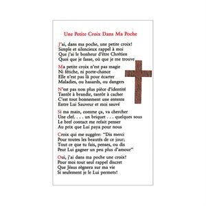 Image et prière « Petite croix », 6,4 x 10 cm, FR / pqt 25