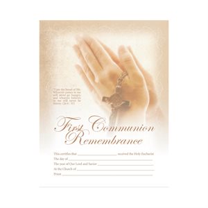 Certificat 1ère Communion unisexes, 26,5 x 20,5 cm, Anglais