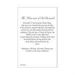 Laminated ''Miraculous'' Prayers & Pict., 2 1 / 8 x 3 3 / 8", En