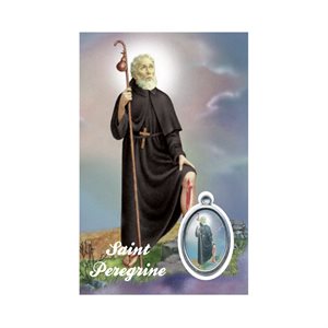 Image plast. & médaille « St. Peregrine », 8,6 x 5,7 cm, Ang