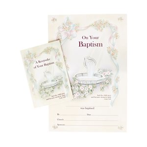 Certificat de baptême et album souvenir, Anglais