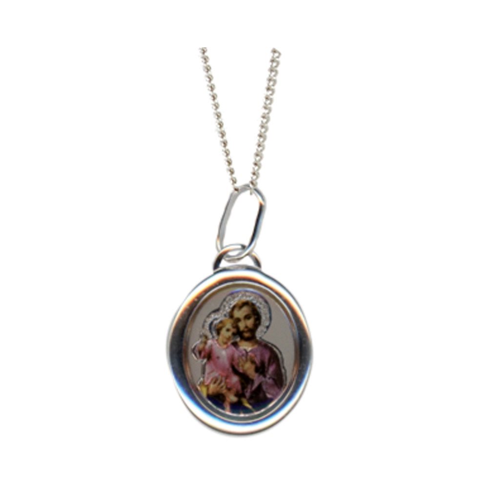 Pendentif argent .925 «St-Joseph», chaîne plaquée, 46 cm