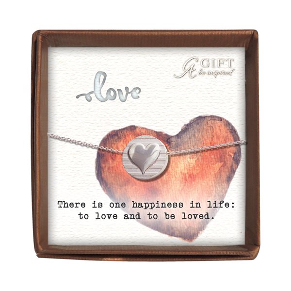 Pendentif argent, message d'inspiration «Amour», 38 cm, bil.