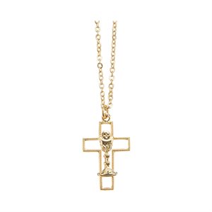Pendentif « 1ère Communion », croix dorée, 46 cm