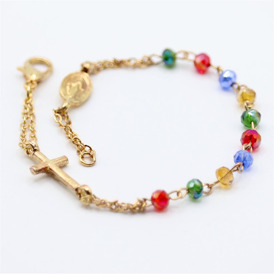 Bracelet dizainier doré, simili-crystal, 4 mm