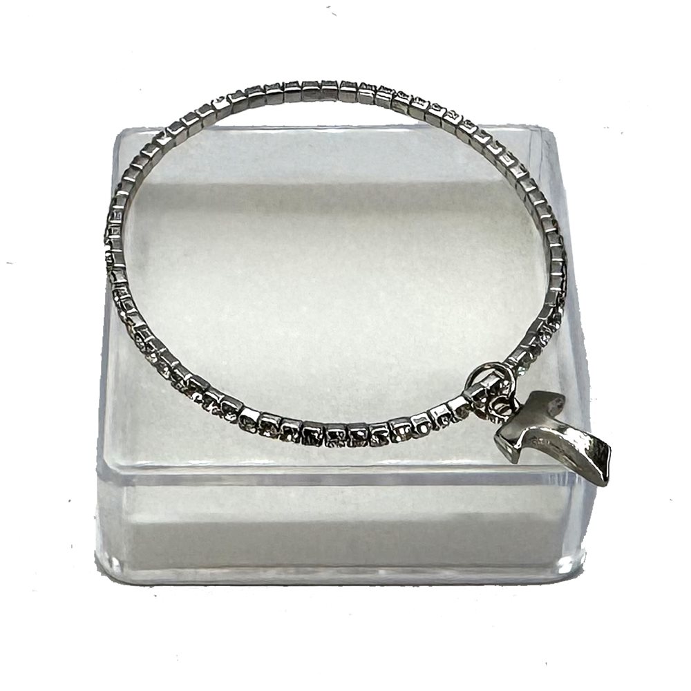 Bracelet argenté avec imitation diamants / croix TAU Bracelet argenté avec imitation diamants / croix TAU