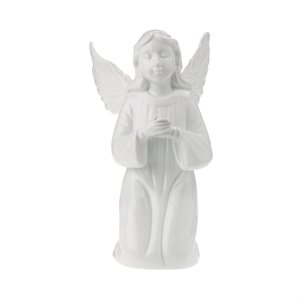 Veilleuse, statue ange, porcelaine blanche, 18 cm