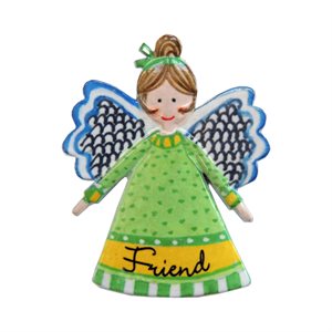 Épinglette, petit ange "Friend", paint main, 4,5 cm, Anglais