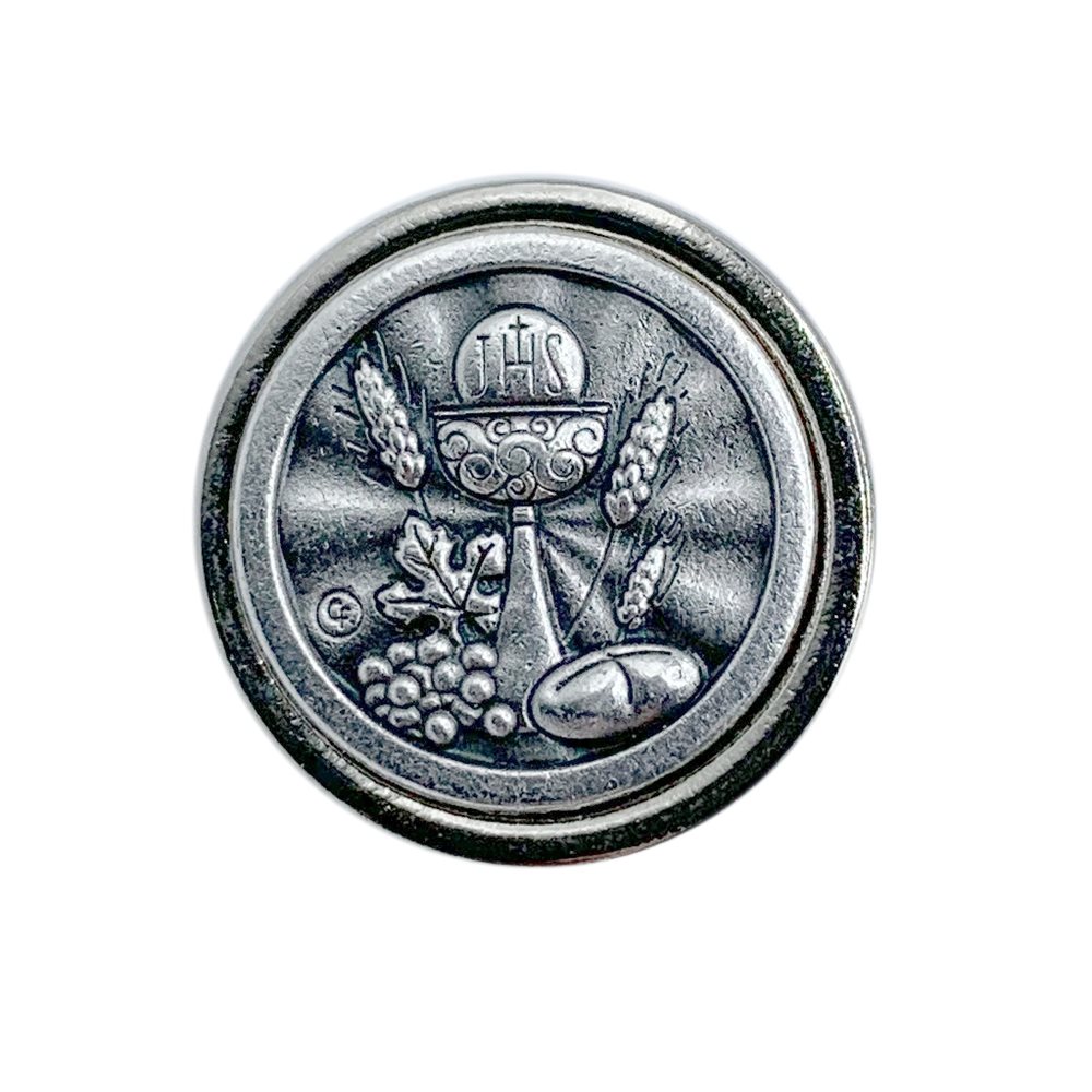 Épinglette 1ère communion, argentée, 2,1 cm