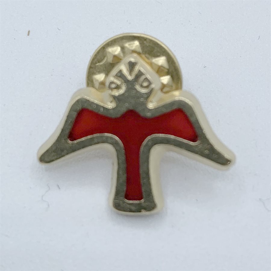 Red Enamelled Gold-Finish "Confirmation" Pin