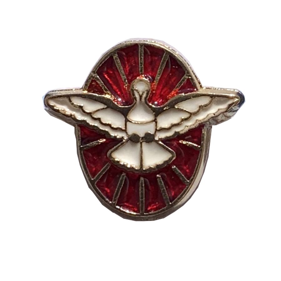 Red Enamelled Gold-Finish "Confirmation" Pin