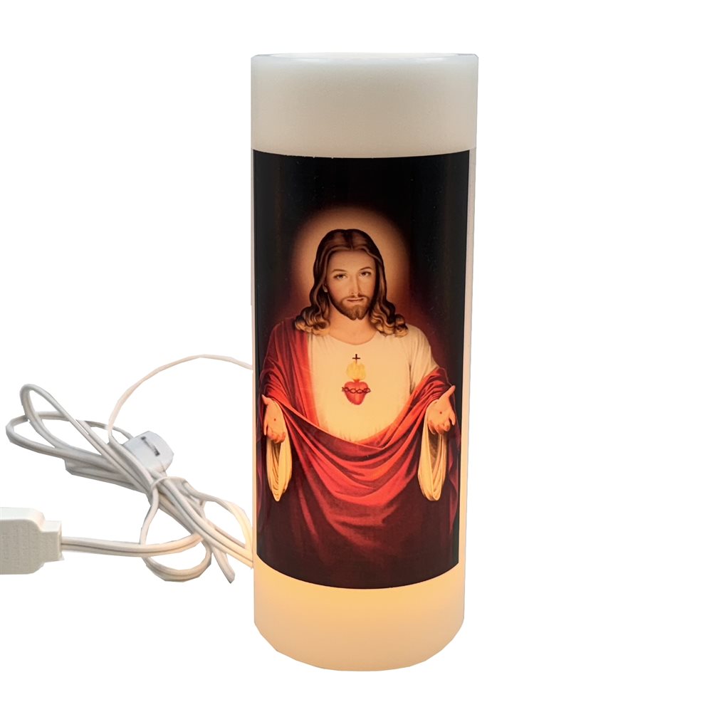 Veilleuse électrique Sacré Coeur Jesus, 3'' x 8'', 120 volts Veilleuse électrique Sacré Coeur Jesus, 3'' x 8'', 120 volts