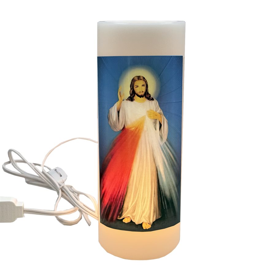 Veilleuse électrique Christ Miséricordieux, 3'' x 8'', 120 v