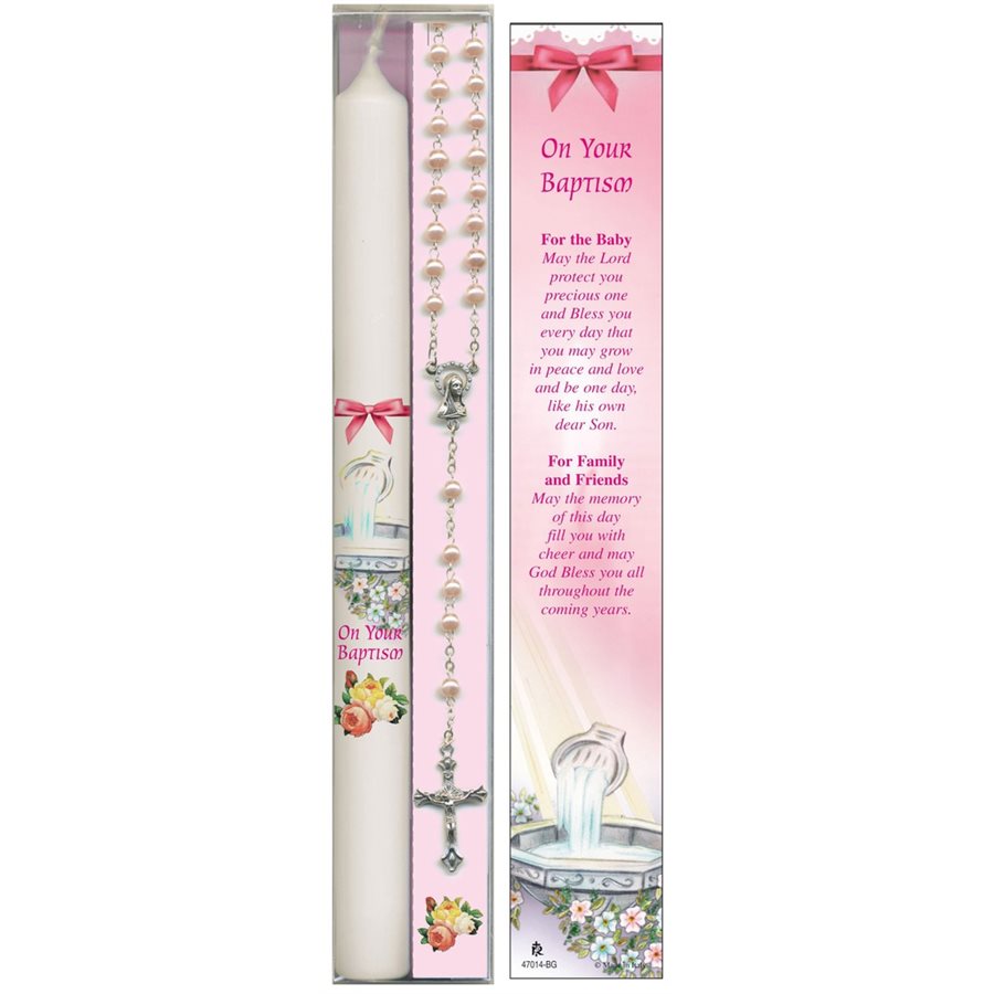 Rosary and Candle Gift Set, Girl, E